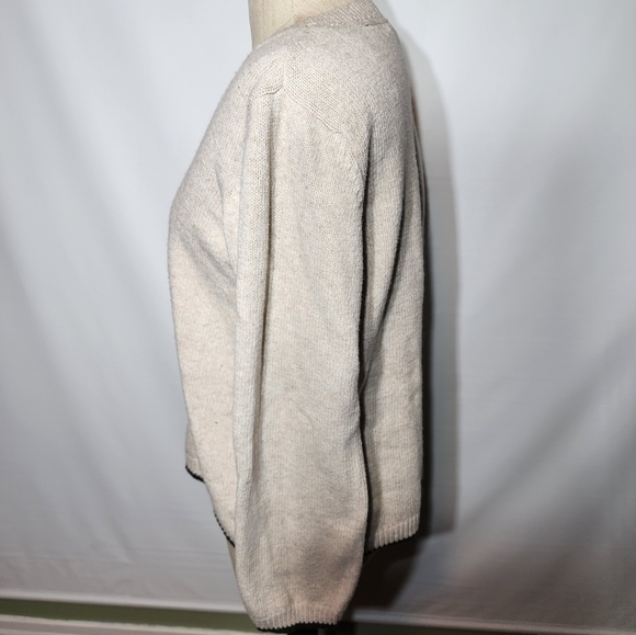 Orvis Women's‎ Wool Blend Beige Embroidered Pine Cone Crew Neck Sweater Medium - Picture 4 of 13